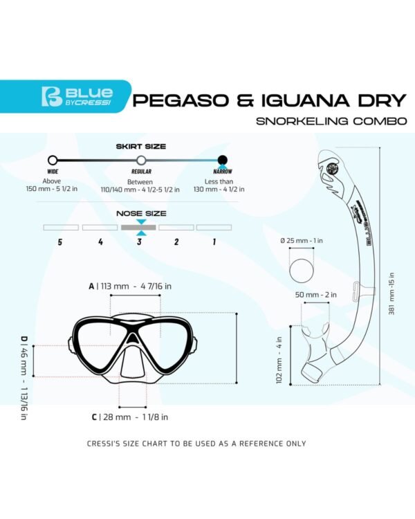 Combo Cressi Pegaso & Iguana Dry: Máscara y Snorkel Infantil Ligero (Amarillo/Blanco) - Image 5